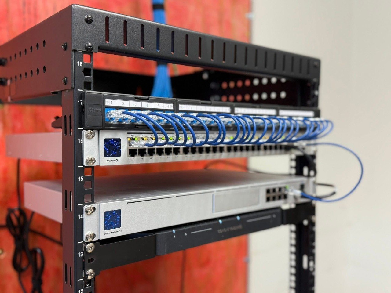 Technology for Schools NH | K-12 Infrastructure & Security | Arcomm 3 Arcomm Ubiquiti Network Rack Installation At Commercial Site In New Hampshire